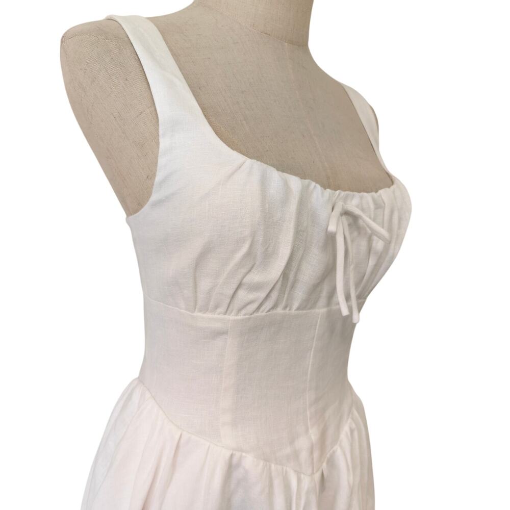 Reformation White Balia Linen Dress US 6 - Picture 7 of 13
